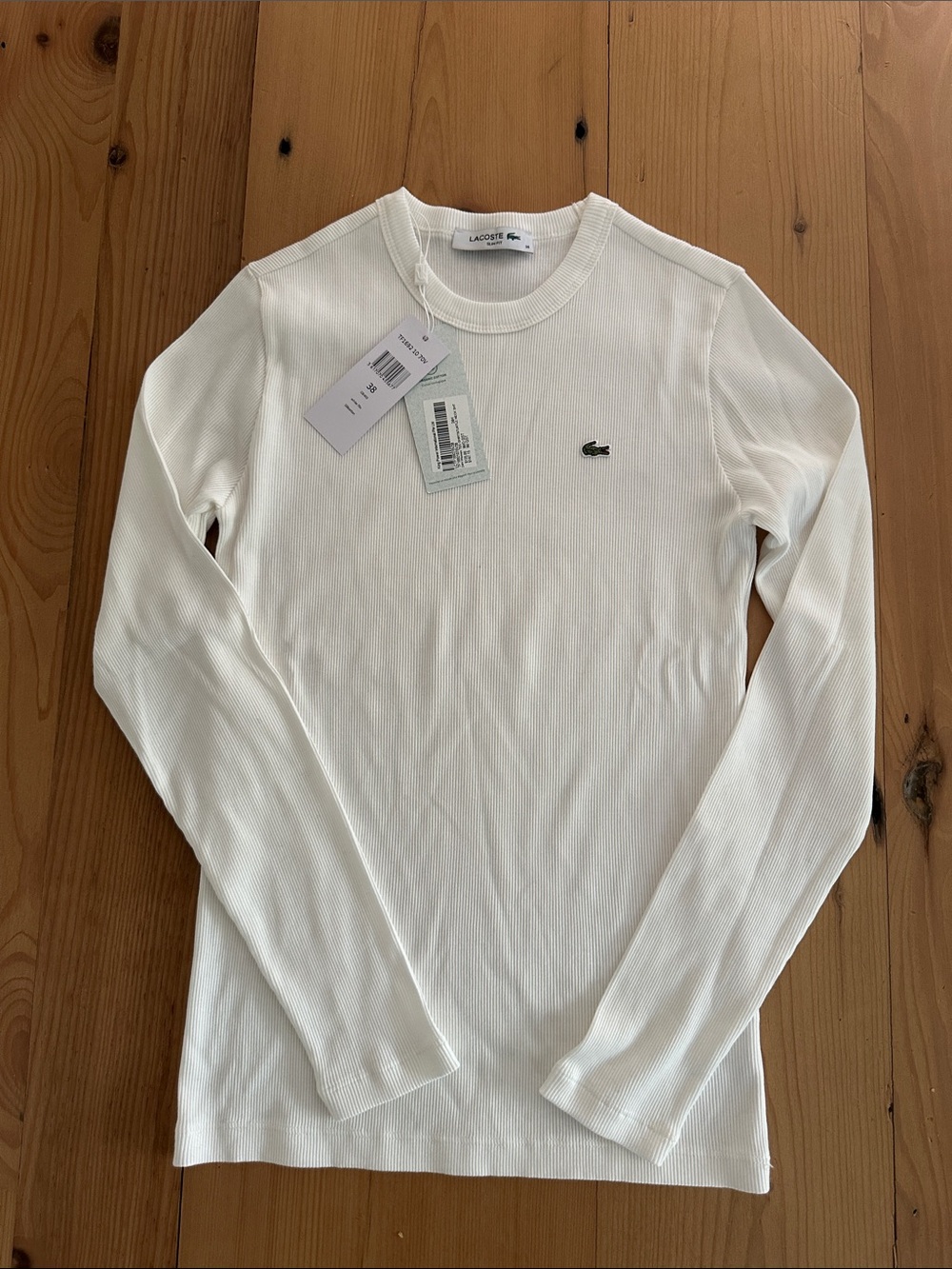 Lacoste Long-Sleeve Crewneck Top NWT - Picture 2 of 5